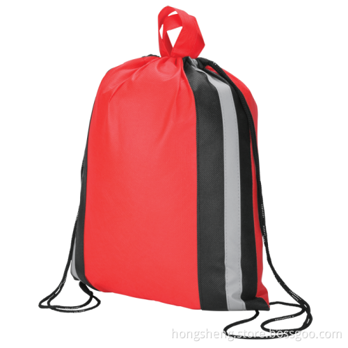Red Travel Simpe Backpack With Rope Bag soulder bags cute backpacks for boys